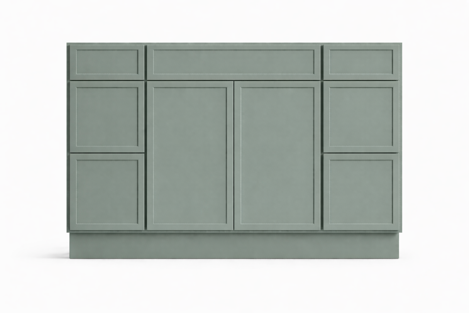Slim Shaker Style Vanity Combination Six Drawer w/ Butt Doors in SW6207 Retreat